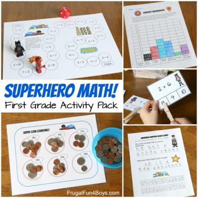 超级英雄数学!一年级可打印的数学活动包