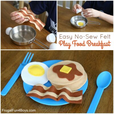 如何用煎饼、鸡蛋和培根做一份可爱的无缝补早餐